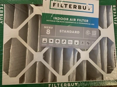 2 Filterbuy 12x16x4 Air Filters MERV 8, Pleated HVAC AC Furnace Filter. Per Pair - Image 1 of 4