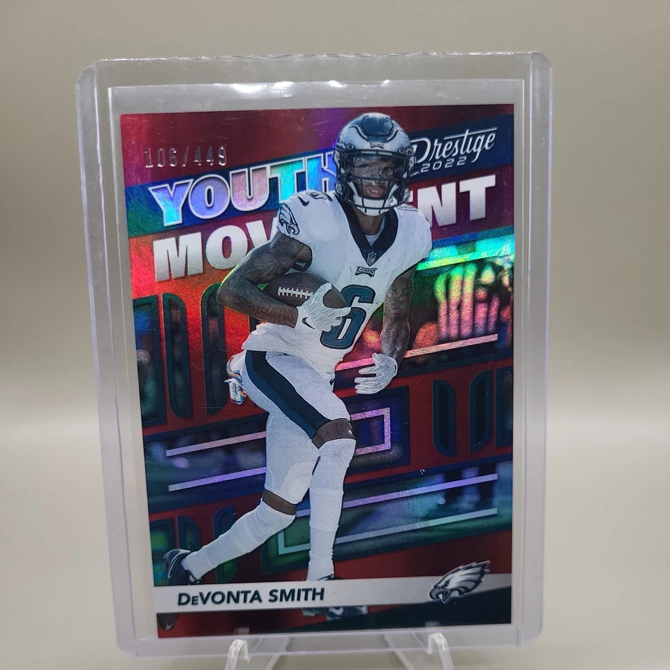 2022 Prestige Youth Movement Red Parallel  DeVonta Smith /449 #YM-3 - Image 1 of 3