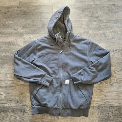 Carhartt Full Zip Sherpa Fleece Lined Hoodie Jacket Rain Defender Mens Small - Image 1 of 4