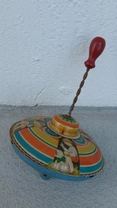 Vintage MFZ Spinning Top Pressed Tin Toy West Germany - Picture 1 of 8