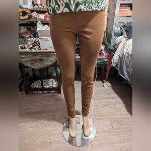 Chico's Brown Suede stone look skinny leggings size 00 - Picture 1 of 16