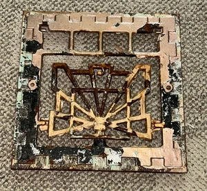 REGISTRO DE CALOR ART DECO MONTAJE EN PARED APROX 11,5 X 11,5 CUADRADO VINTAGE - Imagen 1 de 6