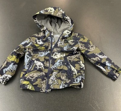 epic threads boys blue green grey dinosaur long sleeve zip up jacket Sz 5 Z1 - Image 1 of 4