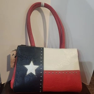 NUEVO Bolso de Mano Montana West Texas Bandera Oculto con Etiquetas 13.5" X 10" - Imagen 1 de 11