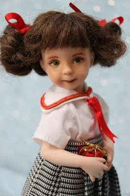 Polly - OOAK - 8" Porcelain Doll - from Dianna Effner mold Expressions - MAFD - Image 1 of 4