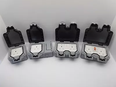 BG - BRITISH GENERAL BG STORM 13 AMP SINGLE DOUBLE WEATHERPROOF IP66 SOCKETS SWITCHED RCD PROTECTED