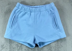 NWT Womens Shorts Small Sweatshorts Blue Fleece Tic Toc Comfy Pull On Pockets - Picture 1 of 9