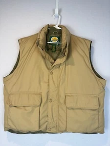 Cabelas Puffer Premier Northern Vest Goose Down Men’s Sz 2XL Tan Outdoor Lined - Picture 1 of 5