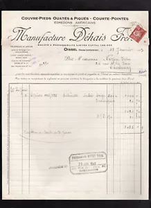 Facture Déhais frères couvre-pieds Edredons américains Oissel 1943 Timbre Pétain - Imagen 1 de 2