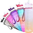 QuiFit 1 Litre Water Bottle - w/straw & Time Marker, BPA Free Non-Toxic Tritan 
