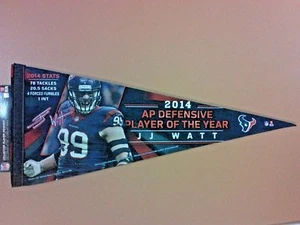 NCAA TEXANS JJ WATT 2014 AP PLAYER OF YEAR FELT PENNANT NWT - Picture 1 of 1