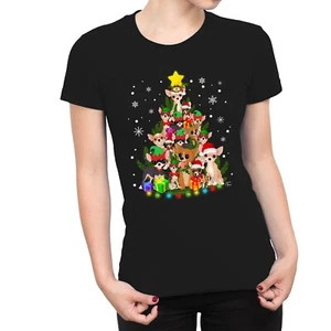 1 T-Shirt Damen Chihuahua Baum - Weihnachtsbaum aus Chihuahua Hunden - Bild 1 von 5