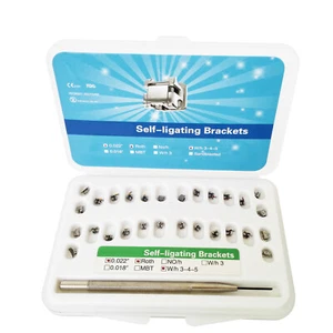 Dental ortho brackets self-ligating ortodoncia Mini Braces Hook345Roth/MBT.022" - Imagen 1 de 8