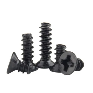 Black Countersunk Head Self Tapping Screws M1.4-M4 Phillips Small Bolt Flat Tail - Picture 1 of 6