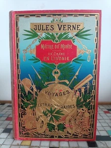 Jules VERNE Maitre du monde Un Drame en Livonie cartonnage Hetzel globe doré - Imagen 1 de 11