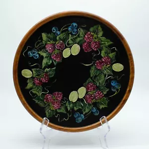Hardwood Hand painted Wooden Lazy Susan Blueberries Gooseberries Raspberries Vin - Picture 1 of 9