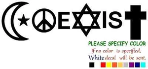 COEXIST selbstklebender Vinyl Aufkleber Sticker Auto LKW Fenster verschiedene Größen - Bild 1 von 4