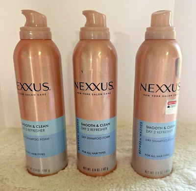 3x Nexxus Smooth & Clean Day 2 Refresher Dry Shampoo foam 6.8 oz NO CAPS - Image 1 of 4