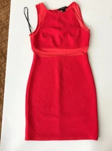 Sexy Little Coral Bodycon Mesh Dress Forever 21 Size Small - Picture 1 of 5