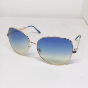 City Shades Oversized Butterfly Sunglasses-Gradient Lenses-Blue/Gold-Retro - Picture 1 of 8
