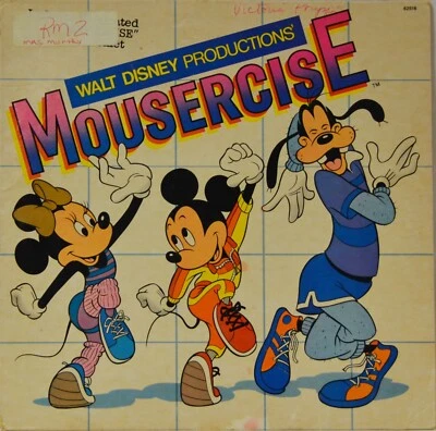 2 Mickey Mouse Disney LPs: MOUSERCISE (VG) with lyrics & MICKEY MOUSE DISCO (VG) - Image 1 of 4