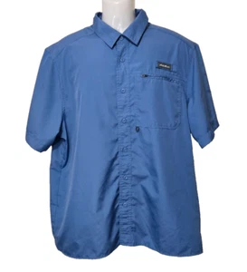 Eddie Bauer Hemd Herren XL blau belüftet Knopfleiste Reißverschlusstasche Angeln Outdoor - Bild 1 von 10