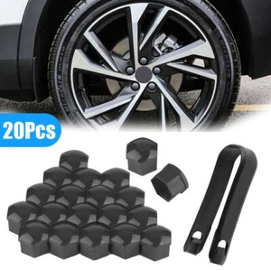 Coprivite coprimozzo pneumatico auto nero 17 mm copriruota dadi tappi bulloni cerchi set accessori - Foto 1 di 15