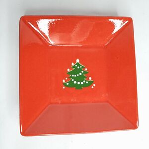 Waechtersbach Christmas Tree Square Serving Platter Tray Holiday 7" Red Green