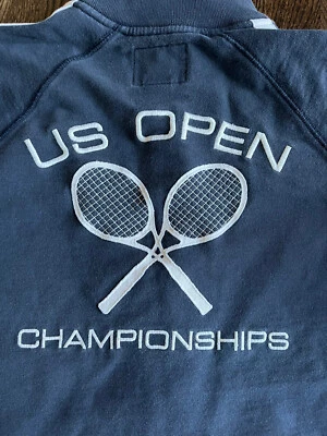 US Open Championships Mens Jacket M ‘47 Navy Blue & White Tennis Zip Up Cotton - Image 1 of 4