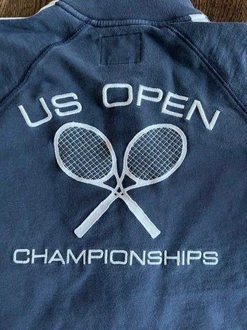 US Open Championships Mens Jacket M ‘47 Navy Blue & White Tennis Zip Up Cotton Cover