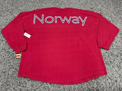 NEW Disney Spirit Jersey Adult 2XL XXL Red Norway Epcot Pavilion World Showcase - Image 1 of 4