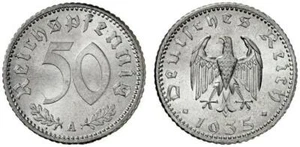 1935 Third Reich Aluminium 50 Reichspfennig-Third Reich Era-Eagle - Picture 1 of 1