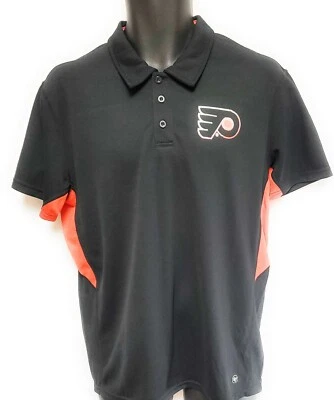 Mens '47 Forward Brand Philadelphia Flyers Black Polo Style Collared Shirt - Image 1 of 4