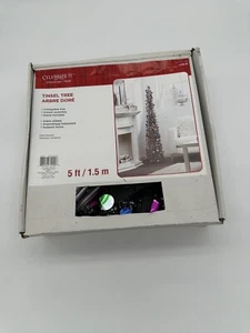 5ft Collapsible Popup Silver Tinsel Tree Indoor Use Christmas Home Decor - Picture 1 of 3