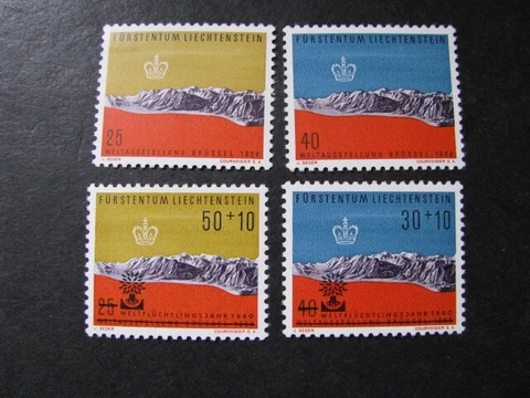 Liechtenstein Stamp 2 Sets Scott # 324-325 & B22-B23 Never Hinged Unused Cover