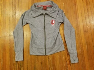 Indiana Hoosiers Colosseum Gray Striped Zip Up Jacket Women's Size S - Picture 1 of 3