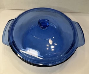 Kobaltblau...Anker Hocking Runde bedeckt Auflaufform Ofengeschirr 2 Quart mit Deckel - Bild 1 von 7