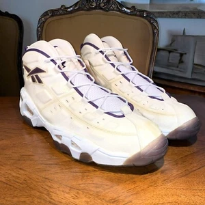 RARO '99 Shaq O'Neal Reebok Dunkmob Talla 22 Zapatos Firmados Grapas Temporada Inaugural - Imagen 1 de 8