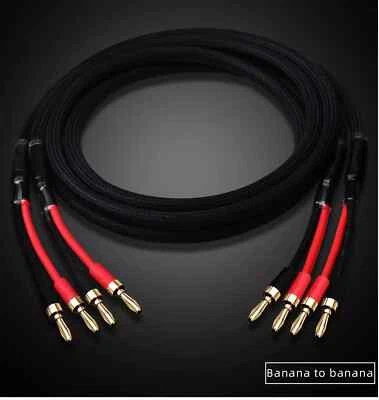 Canare 4S12 OFC Silver Plated Audio Speaker Cable 2 to 2 Banana  Plug DIY - Image 1 of 4
