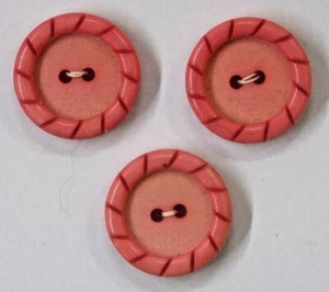 Three matching pink 1950s buttons, 2cm diameter - Picture 1 of 3