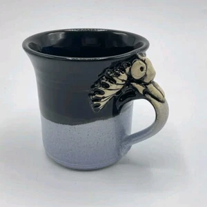 Coffee Cup Mug Studio Art Pottery Signed Figural Creature Handle - Picture 1 of 6