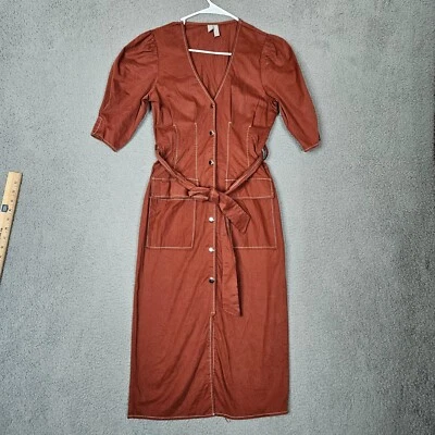 Vestido camisero para mujer ASOS naranja con botones y cinturón talla 0 nuevo sin etiquetas Foto 1 de 4