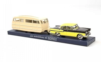 MODELLINO AUTO STATICO NOREV SIMCA VEDETTE CHAMBORD 1958 CON ROULOTTE SCALA 1:43 - Immagine 1 di 2