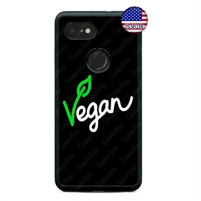For Google Pixel 3 3XL 2XL Go Vegan Phone Case Green Vegetarian Slim Cover - Image 1 of 4