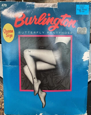 Pantimedias Burlington Mariposa Talla Queen Gris Hechas en EE. UU. Foto 1 de 4