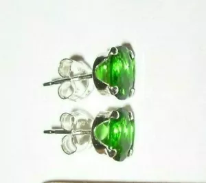 ORECCHINI CROMO DIOPSIDE VERDE SMERALDO 6x4MM ESTRATTI A TERRA 100% GEMME NATURALI! USA - Foto 1 di 4