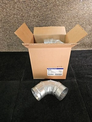 QTY 6 DuraVent 4inch Round B-Vent 90 Degree Adjustable Elbow Silver - 4BVL90