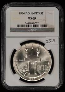1984-P $1 Olympic Colosseum Commemorative Silver Dollar - NGC MS 69 - X5611 - Picture 1 of 4