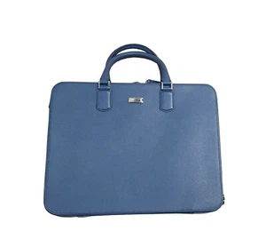 MONTBLANC MEISTERSTUCK SELECTION BLUE PETROL BAG BRIEFCASE LEATHER NEW 112418 - Picture 1 of 5