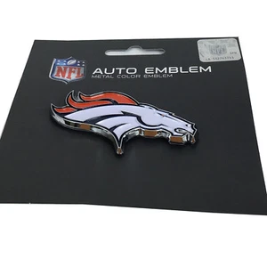 New NFL Denver Broncos Auto Car Truck Heavy Duty Metal Color Emblem - Picture 1 of 2